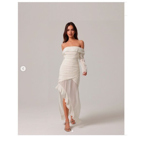 Line & Dot Owens Midi Dress in Ivory Medium New Womens Maxi Gown - Picture 10 of 12